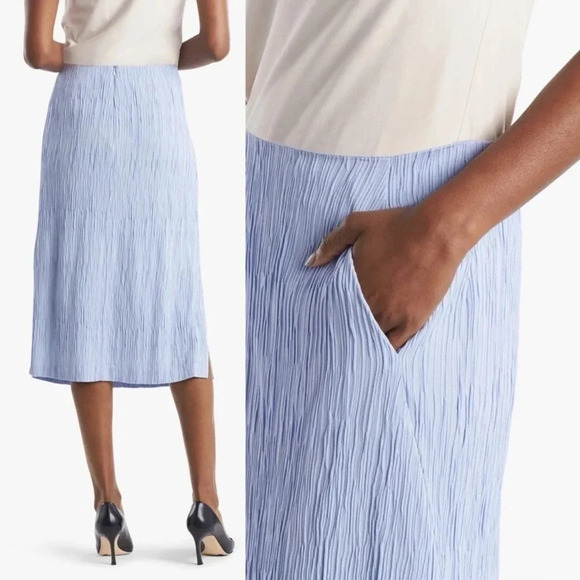 MM LaFleur NWT Willoughby Pleat Jersey Skirt in Chambray‎ Size 4 Career Classic - Picture 3 of 10